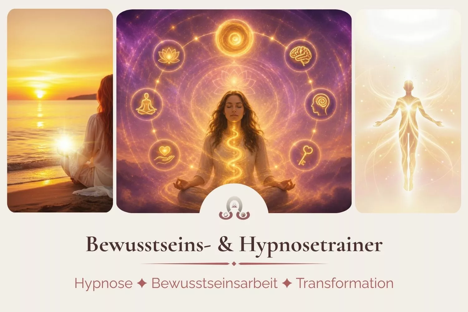 Ausbildung Hypnose- und Bewusstseinstrainer Bewusstseins- und Hypnosetrainer Ausbildung – symbolische Darstellung von Bewusstseinsarbeit, Hypnose und persönlicher Transformation